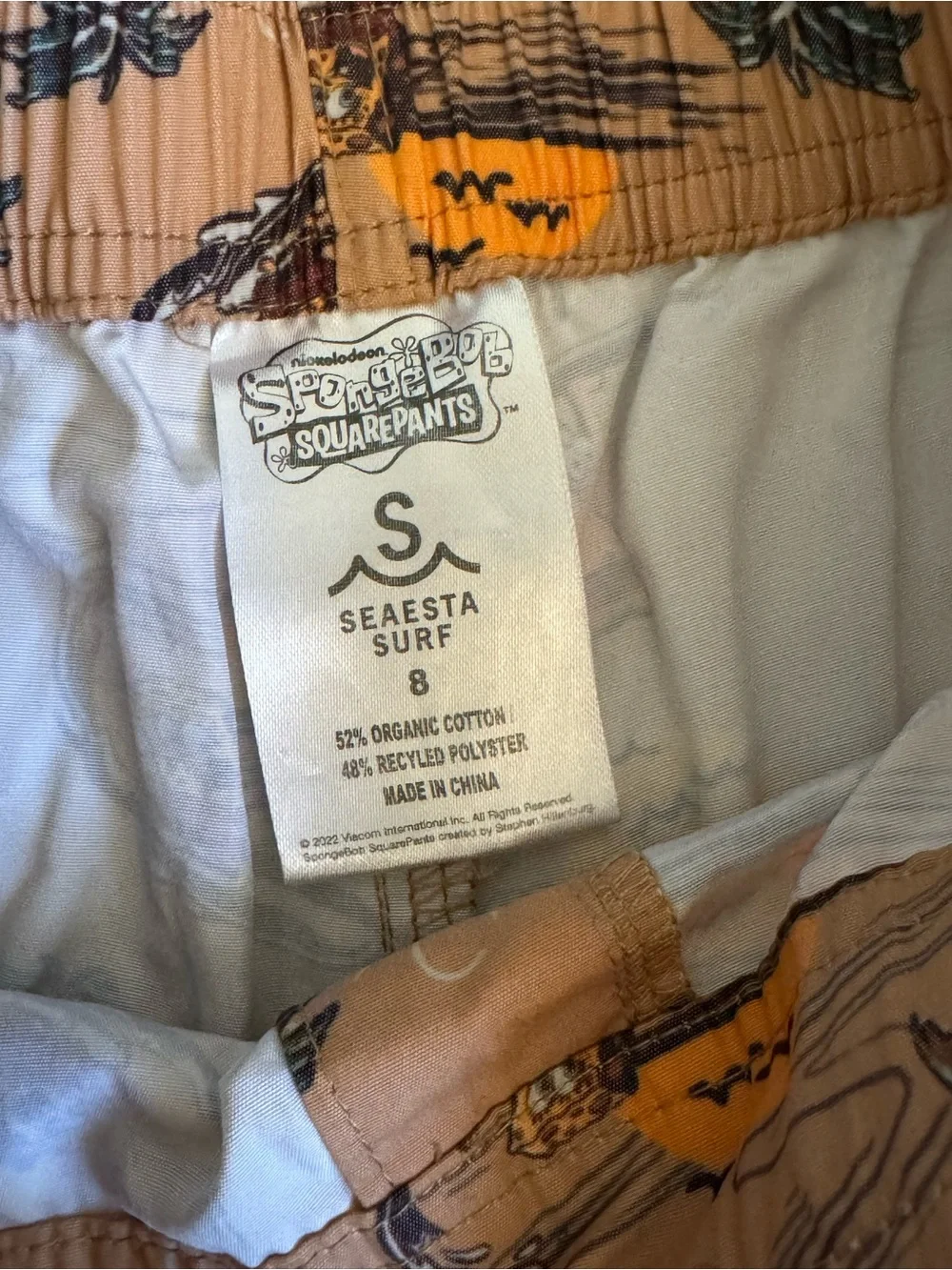 Seaesta Surf Kids Drawstring Swim Shorts - SpongeBob Boardshorts sz8